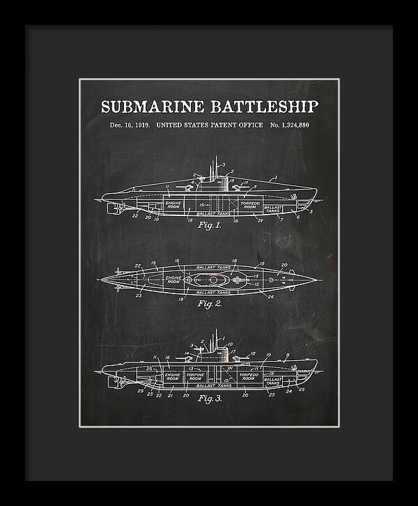 Submarine Battleship Chalkboard Patent Us1324880