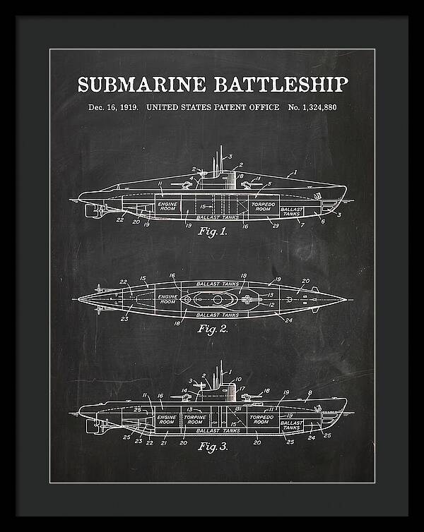 Submarine Battleship Chalkboard Patent Us1324880