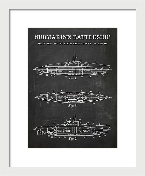Submarine Battleship Chalkboard Patent Us1324880