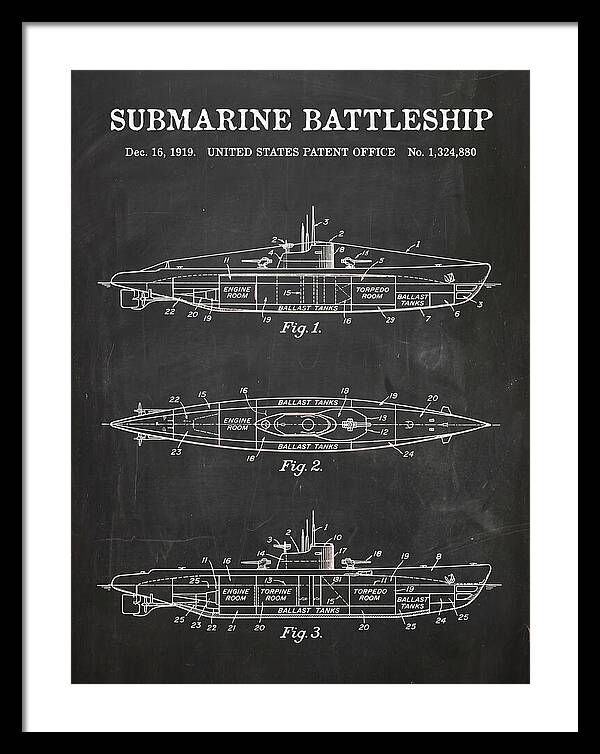 Submarine Battleship Chalkboard Patent Us1324880