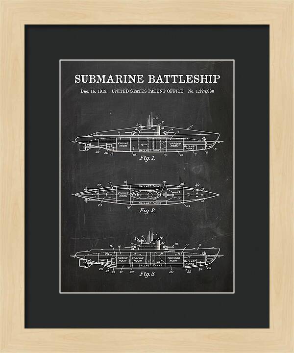 Submarine Battleship Chalkboard Patent Us1324880