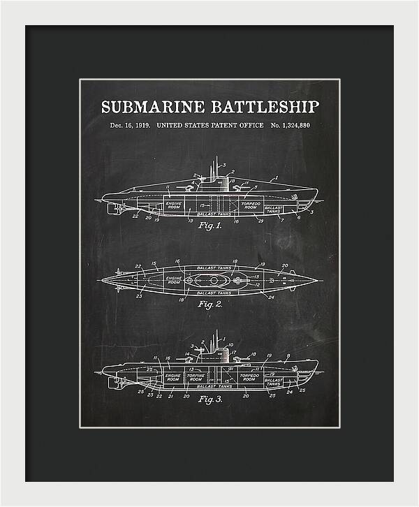Submarine Battleship Chalkboard Patent Us1324880