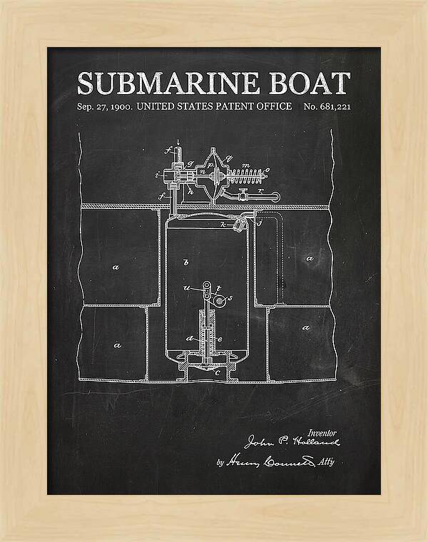 Submarine Boat Chalkboard Patent Us681221