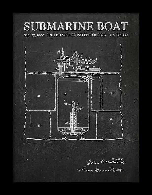 Submarine Boat Chalkboard Patent Us681221
