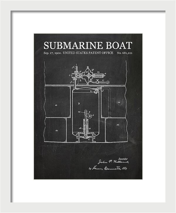Submarine Boat Chalkboard Patent Us681221