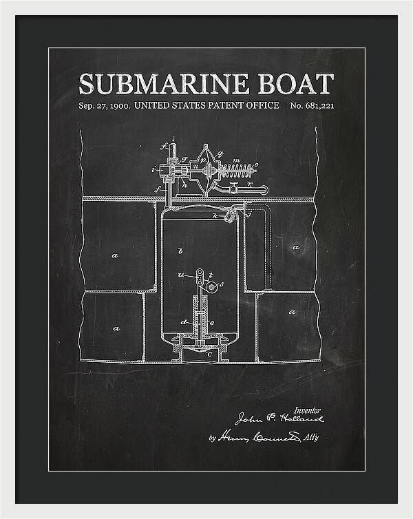 Submarine Boat Chalkboard Patent Us681221
