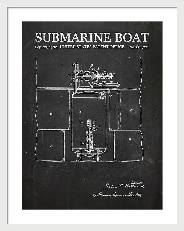 Submarine Boat Chalkboard Patent Us681221