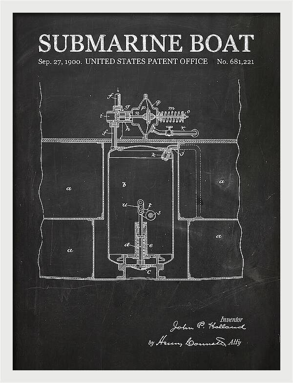 Submarine Boat Chalkboard Patent Us681221