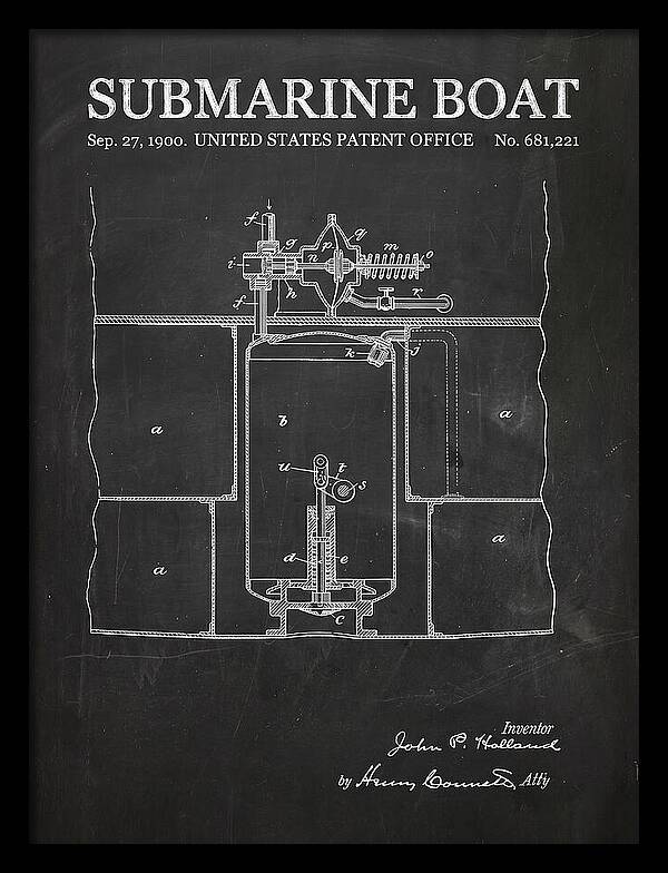 Submarine Boat Chalkboard Patent Us681221