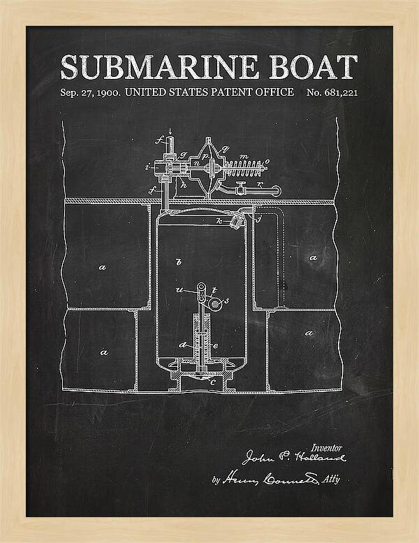 Submarine Boat Chalkboard Patent Us681221