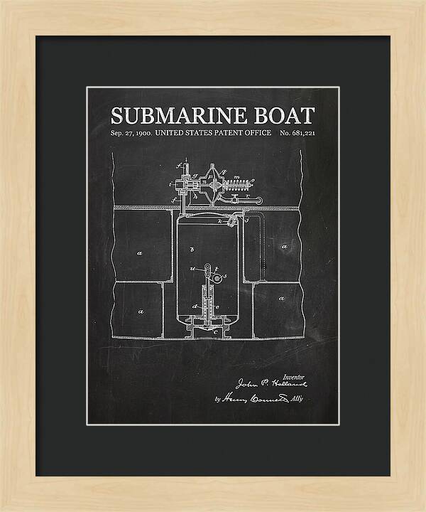 Submarine Boat Chalkboard Patent Us681221