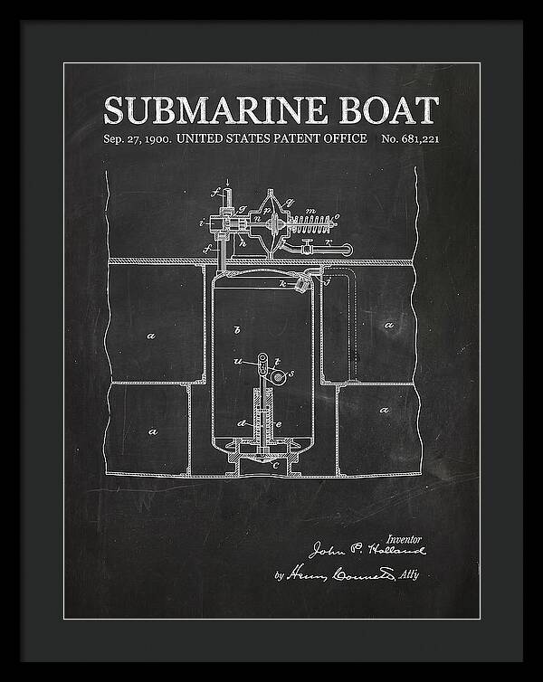 Submarine Boat Chalkboard Patent Us681221