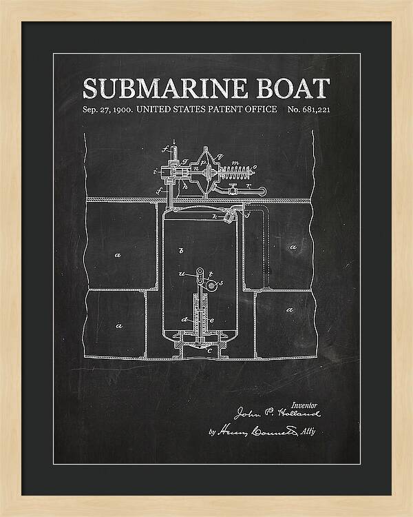 Submarine Boat Chalkboard Patent Us681221