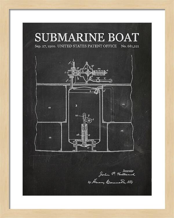 Submarine Boat Chalkboard Patent Us681221