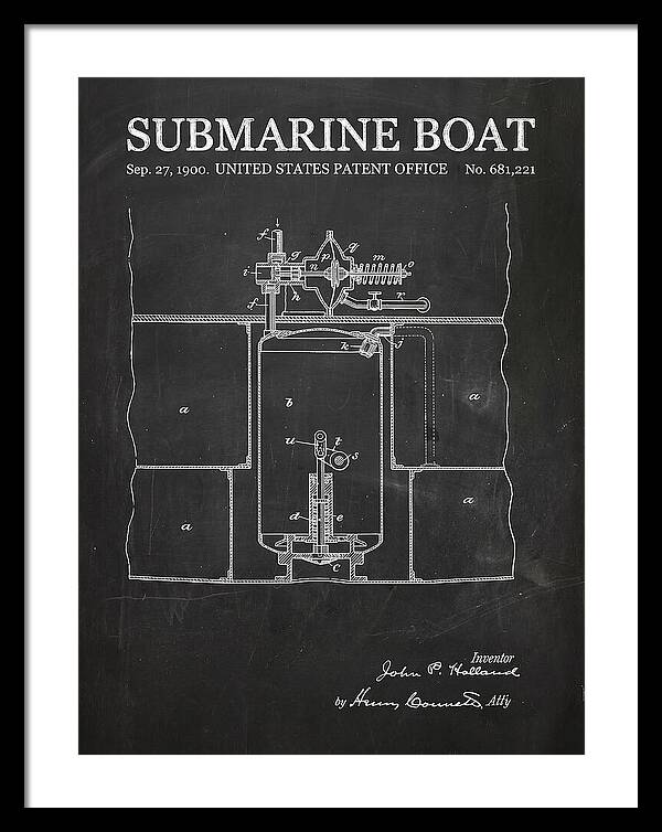 Submarine Boat Chalkboard Patent Us681221