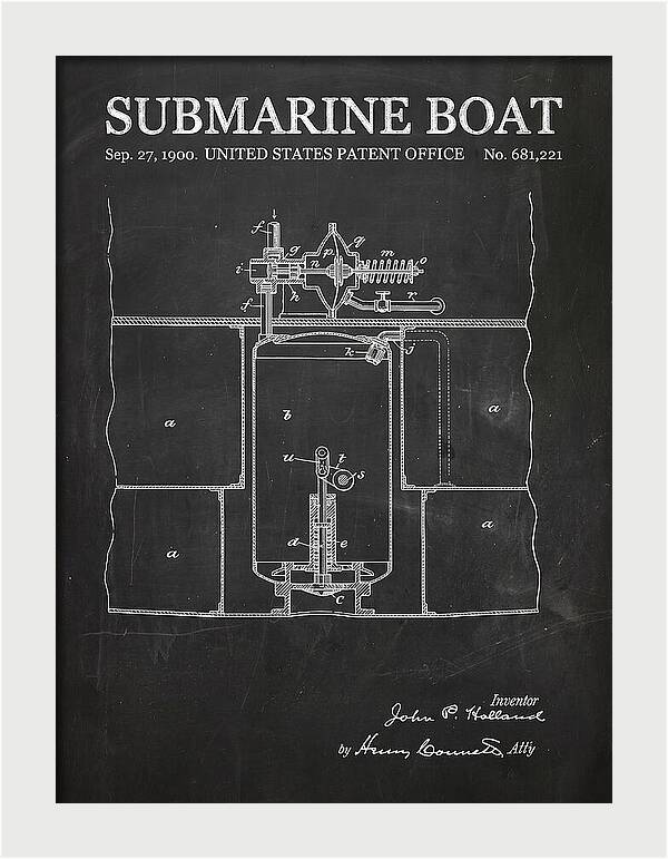 Submarine Boat Chalkboard Patent Us681221