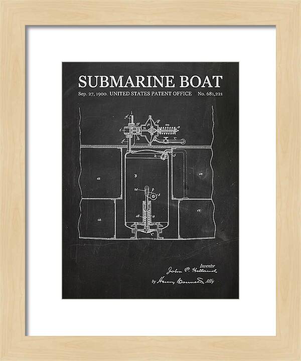 Submarine Boat Chalkboard Patent Us681221