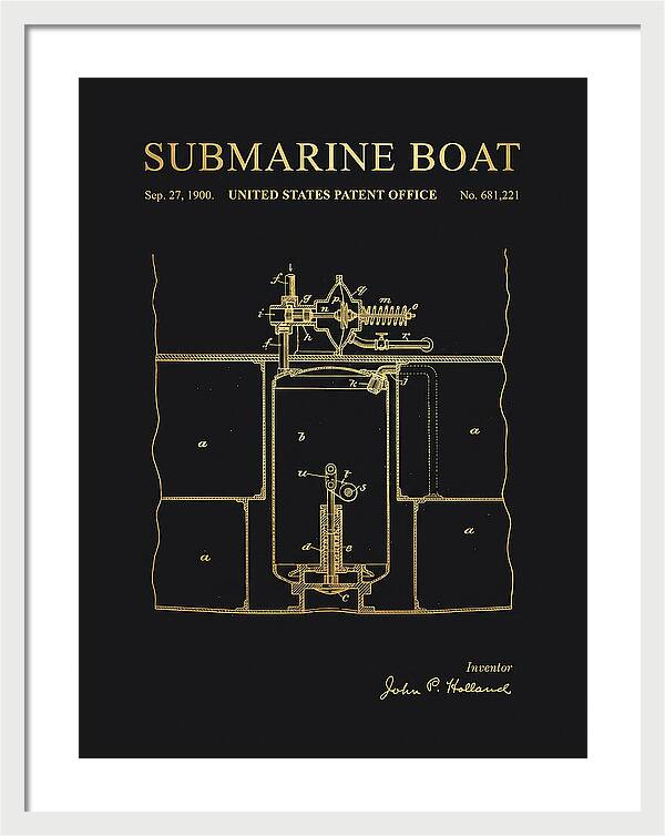 Submarine Boat Gold Patent Us681221