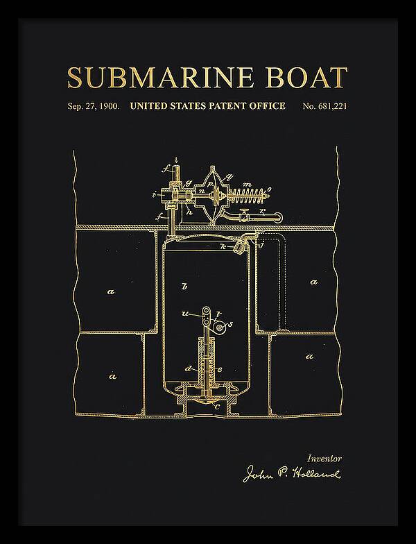 Submarine Boat Gold Patent Us681221
