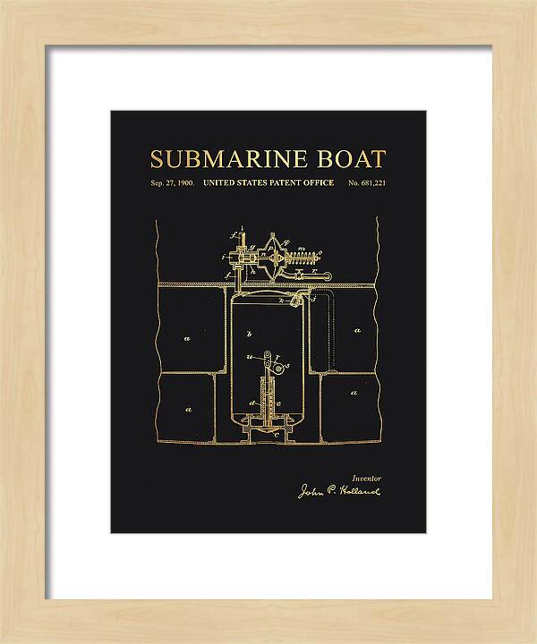 Submarine Boat Gold Patent Us681221