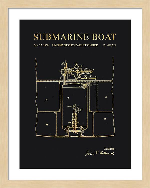 Submarine Boat Gold Patent Us681221