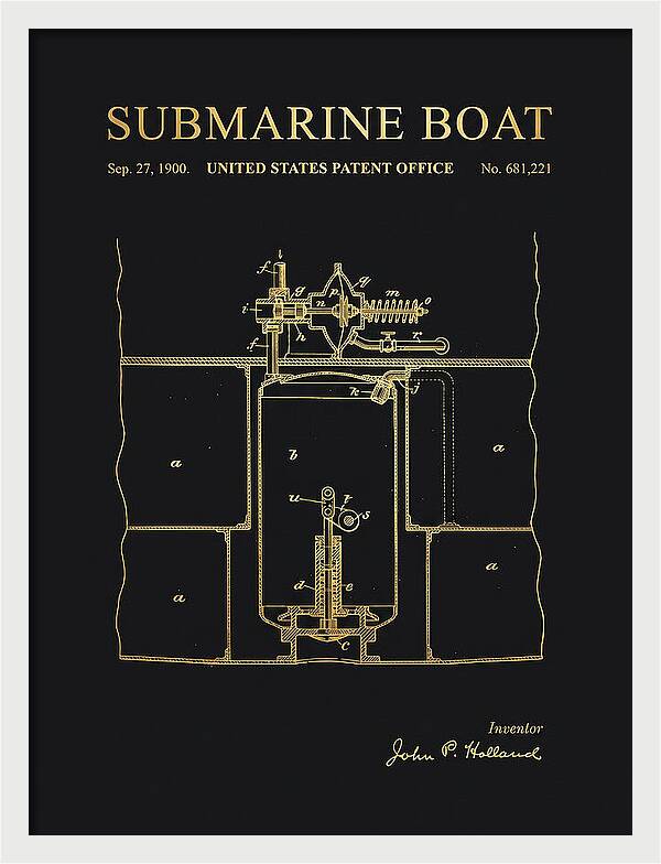 Submarine Boat Gold Patent Us681221