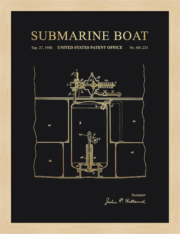 Submarine Boat Gold Patent Us681221