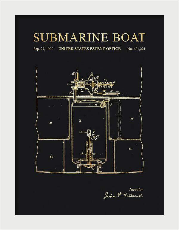 Submarine Boat Gold Patent Us681221