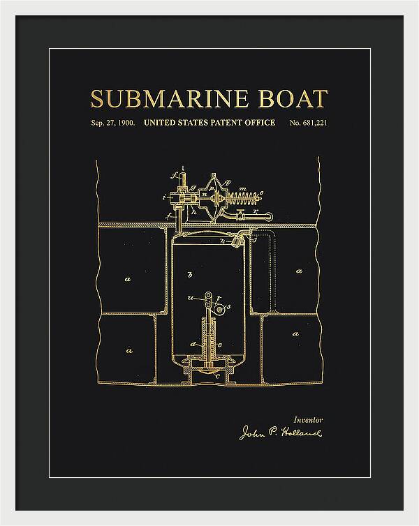Submarine Boat Gold Patent Us681221