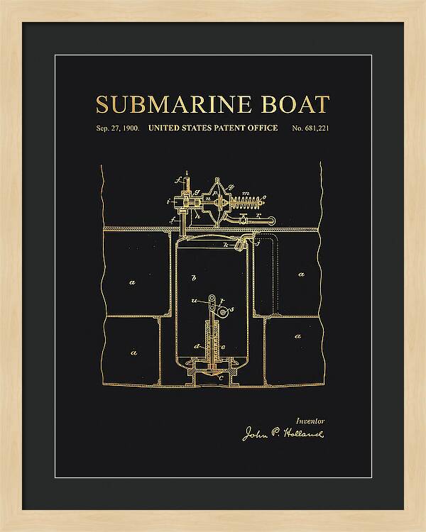 Submarine Boat Gold Patent Us681221