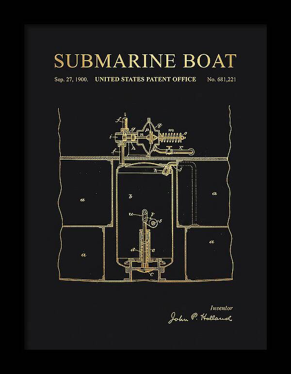 Submarine Boat Gold Patent Us681221