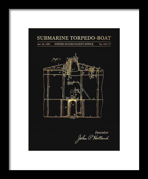 Submarine Torpedo Boat Gold Patent Us522177