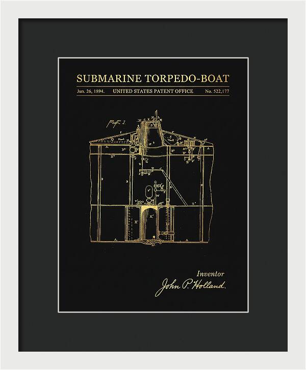 Submarine Torpedo Boat Gold Patent Us522177
