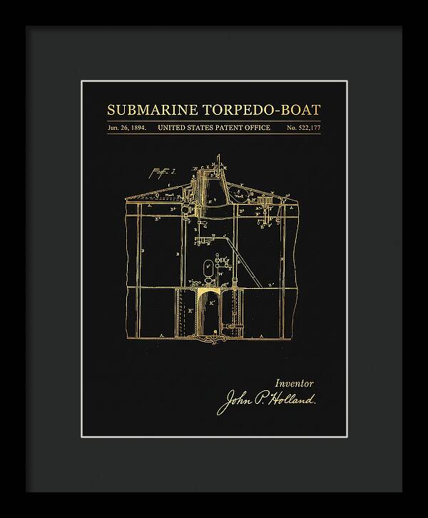 Submarine Torpedo Boat Gold Patent Us522177