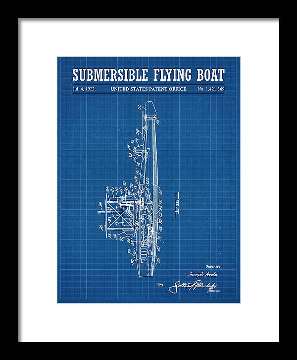 Submersible Flying Boat Blueprint Patent Us1421369
