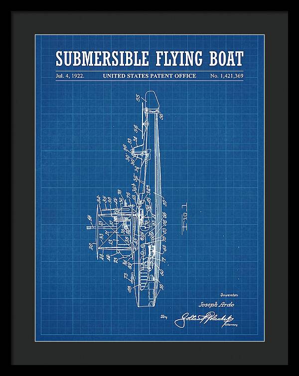 Submersible Flying Boat Blueprint Patent Us1421369