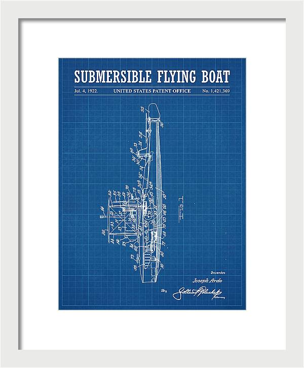Submersible Flying Boat Blueprint Patent Us1421369