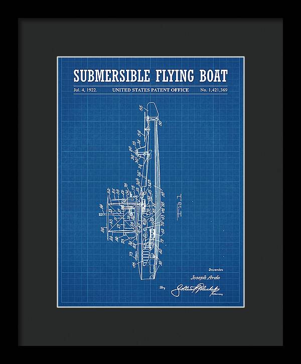Submersible Flying Boat Blueprint Patent Us1421369