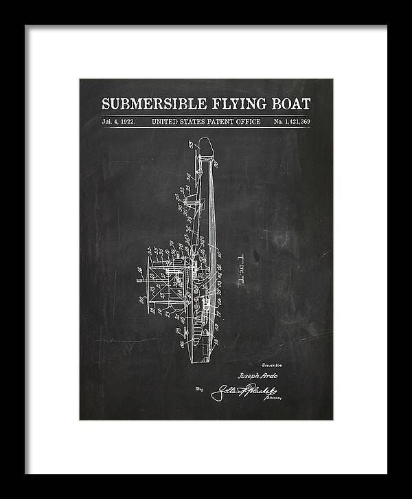 Submersible Flying Boat Chalkboard Patent Us1421369