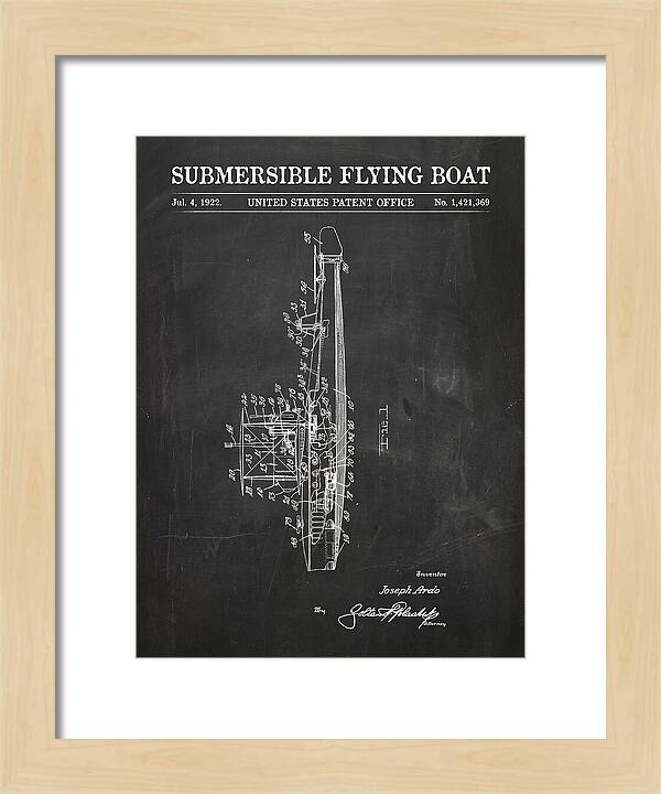 Submersible Flying Boat Chalkboard Patent Us1421369