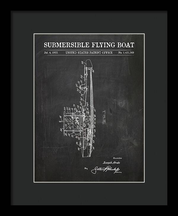 Submersible Flying Boat Chalkboard Patent Us1421369