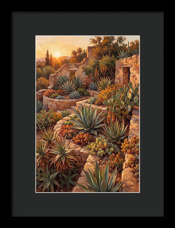 Succulent Garden At Sunset