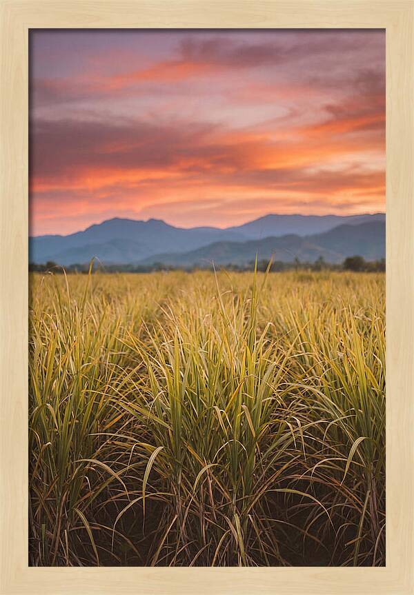 Sugar Cane Fields At Dusk