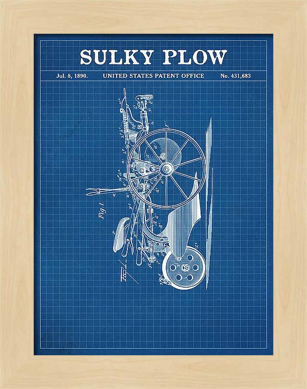 Sulky Plow Blueprint Patent Us431683a