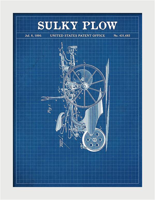 Sulky Plow Blueprint Patent Us431683a