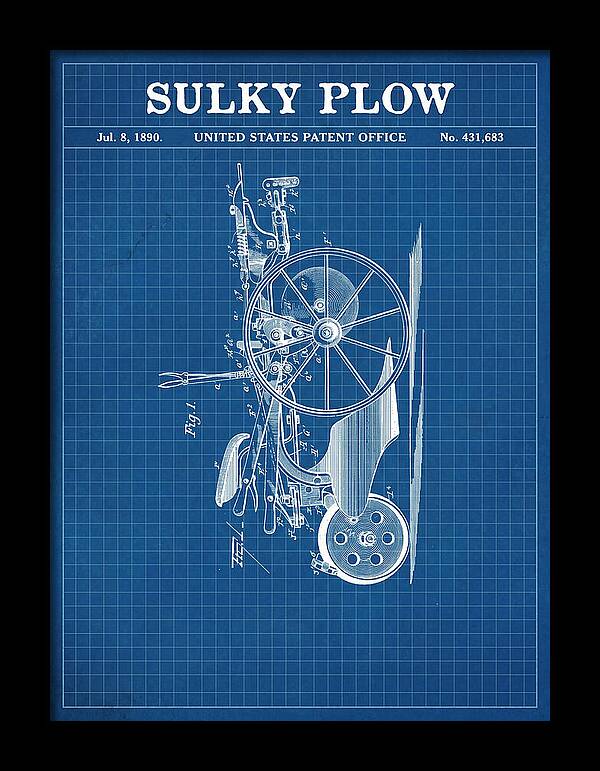 Sulky Plow Blueprint Patent Us431683a