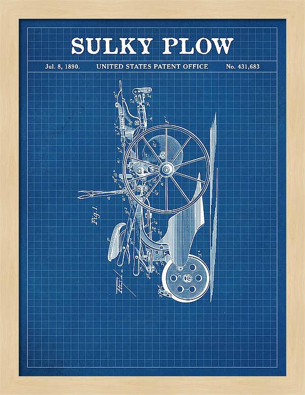 Sulky Plow Blueprint Patent Us431683a