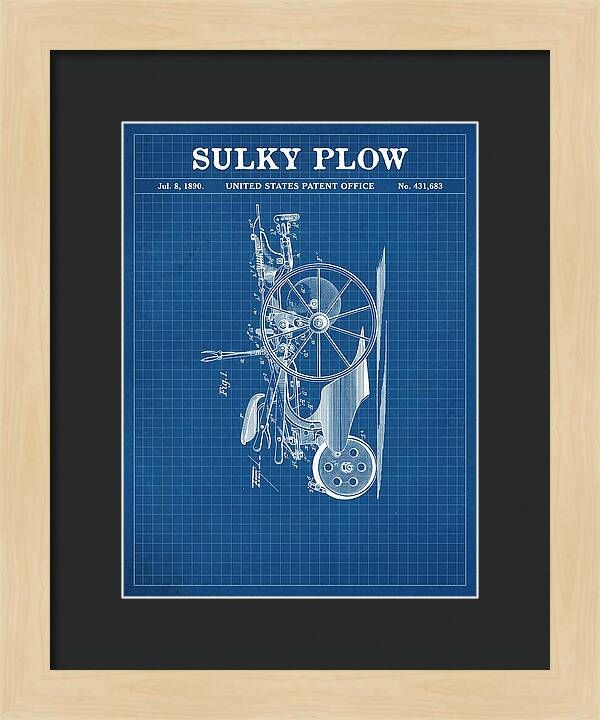 Sulky Plow Blueprint Patent Us431683a