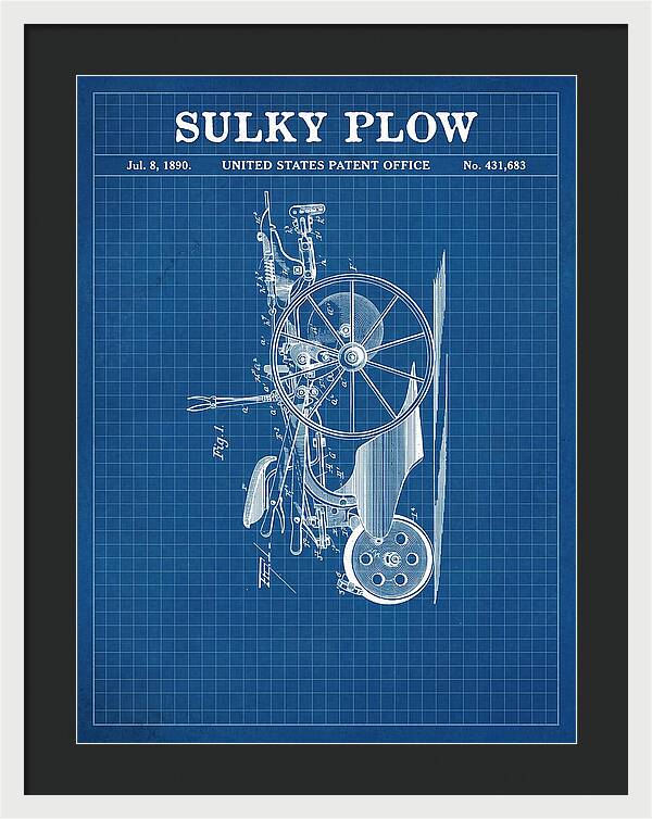 Sulky Plow Blueprint Patent Us431683a