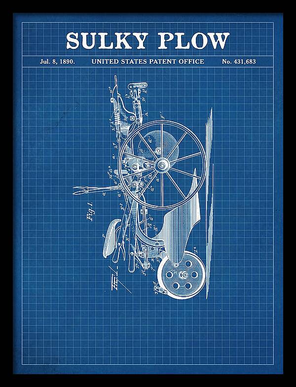 Sulky Plow Blueprint Patent Us431683a